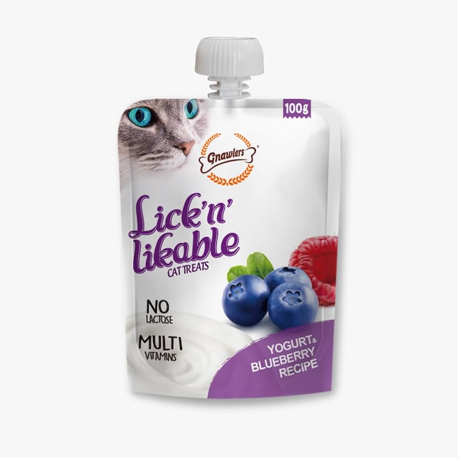 پودینگ گربه ماست و بلوبری ناولرز GNAWLERS lick'n likable cat